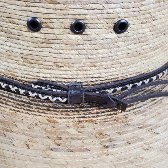 WESTERN COWBOY HAT, TEXAS GOLD LUXURY STYLE, PALMA NATURAL PALM VAQUERO - Picture 5 of 11